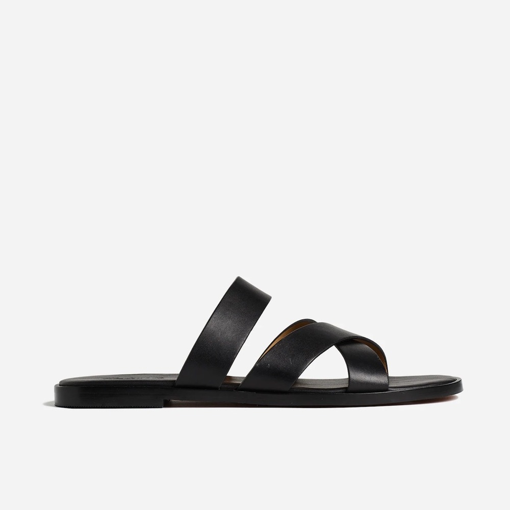 Madewell The Mena Slide Sandal in True Black - Picture 3 of 9